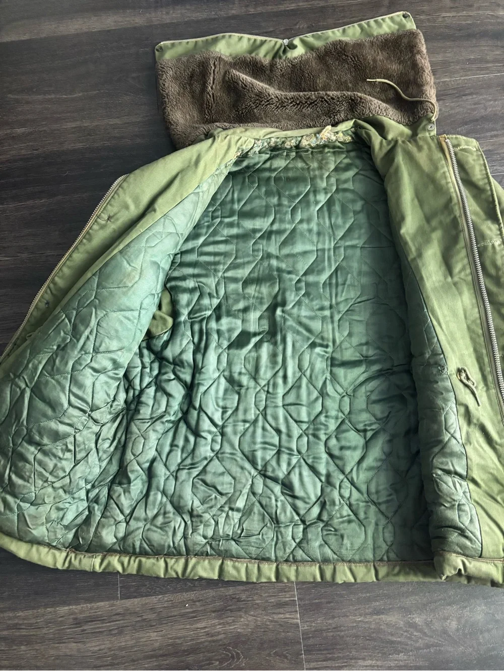 US Military Vintage 1950s Zip Hood Civilian B-9 Parka Jacket Mens Size XL